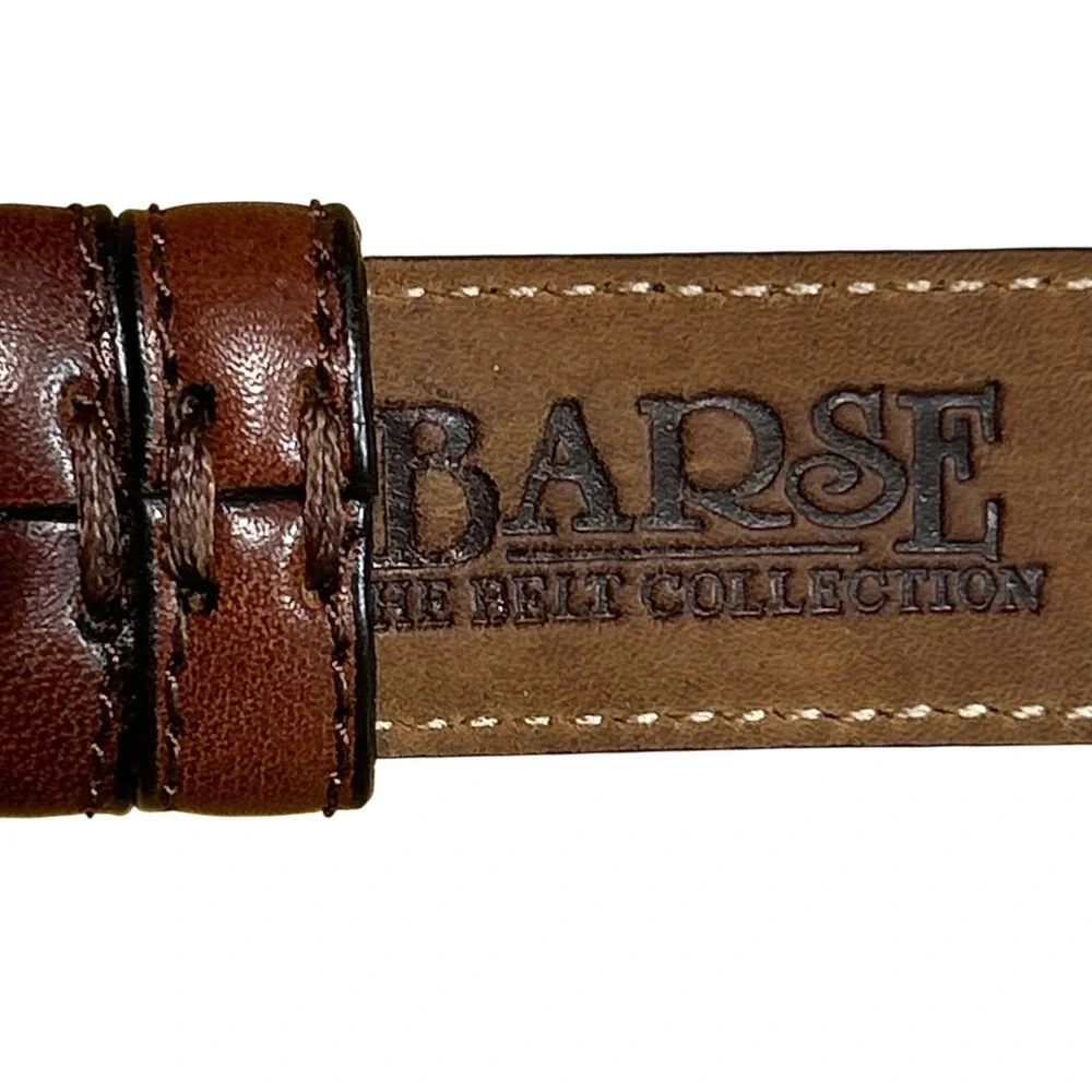 Barse Rochester Brown Italian Leather Silver Coquette Rope Belt Size Large (33
